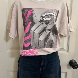 Zombie Makeout Club Beige T Shirt Short Sleeve Women’s Size Medium